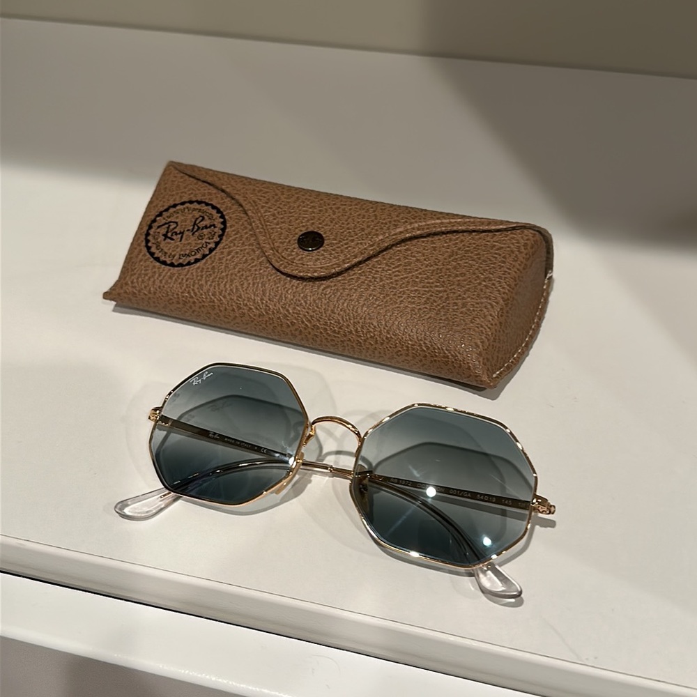 Blue Octogonal Raybans - Picture 2 of 5